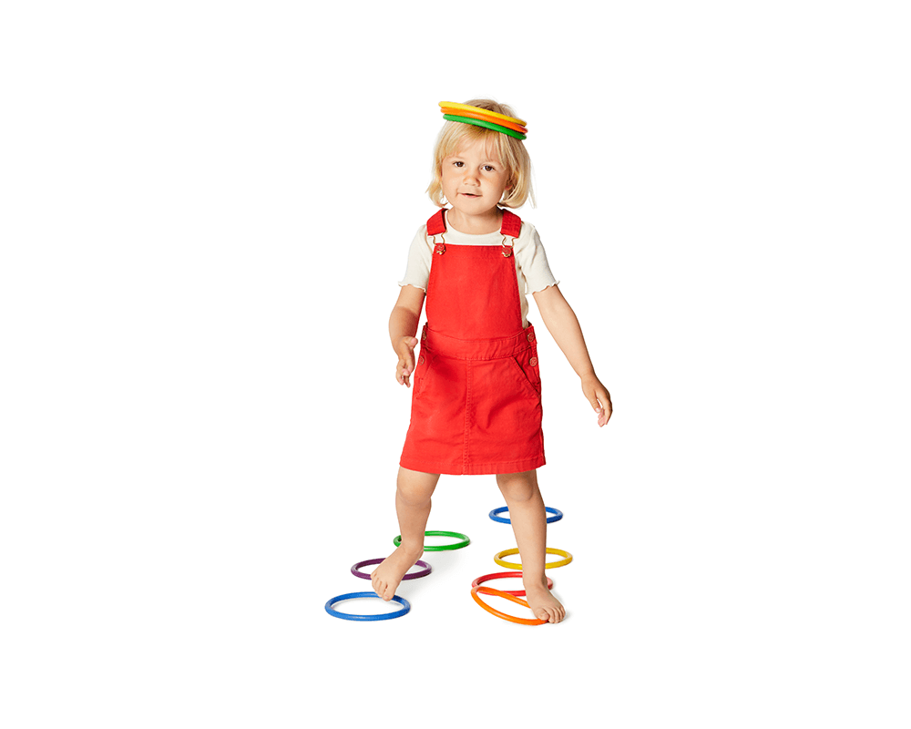 Young girl exploring her senses with the Activity Ring Set