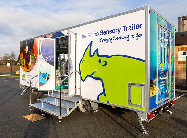 Outside of the Rhino Sensory Trailer.