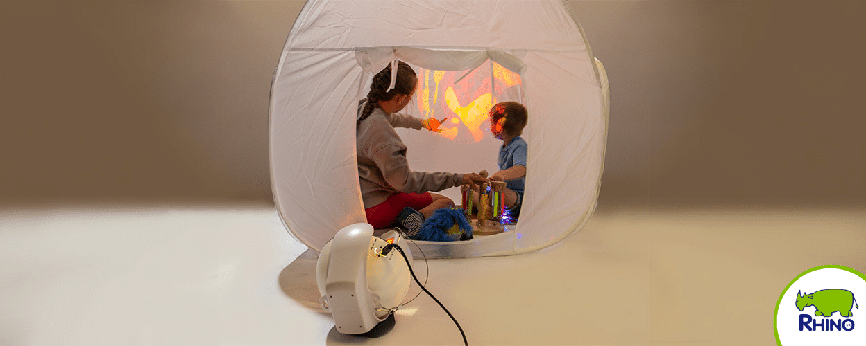 Inside a pop up sensory den