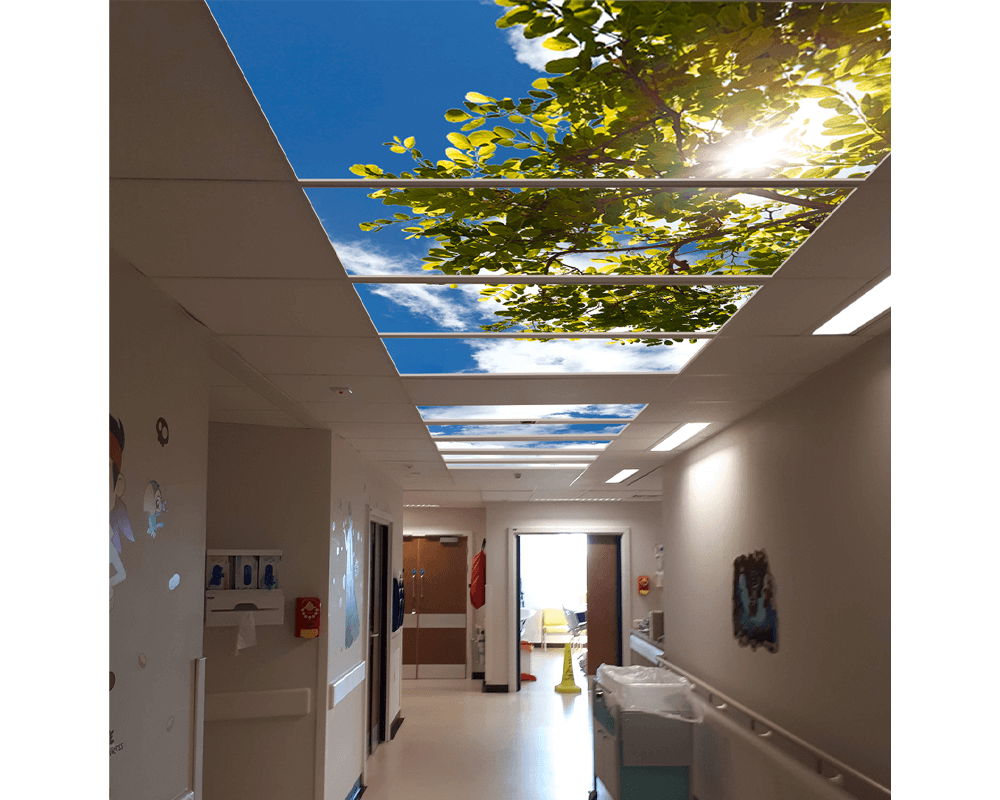 LED Sky Ceiling in a Hospital Ward
