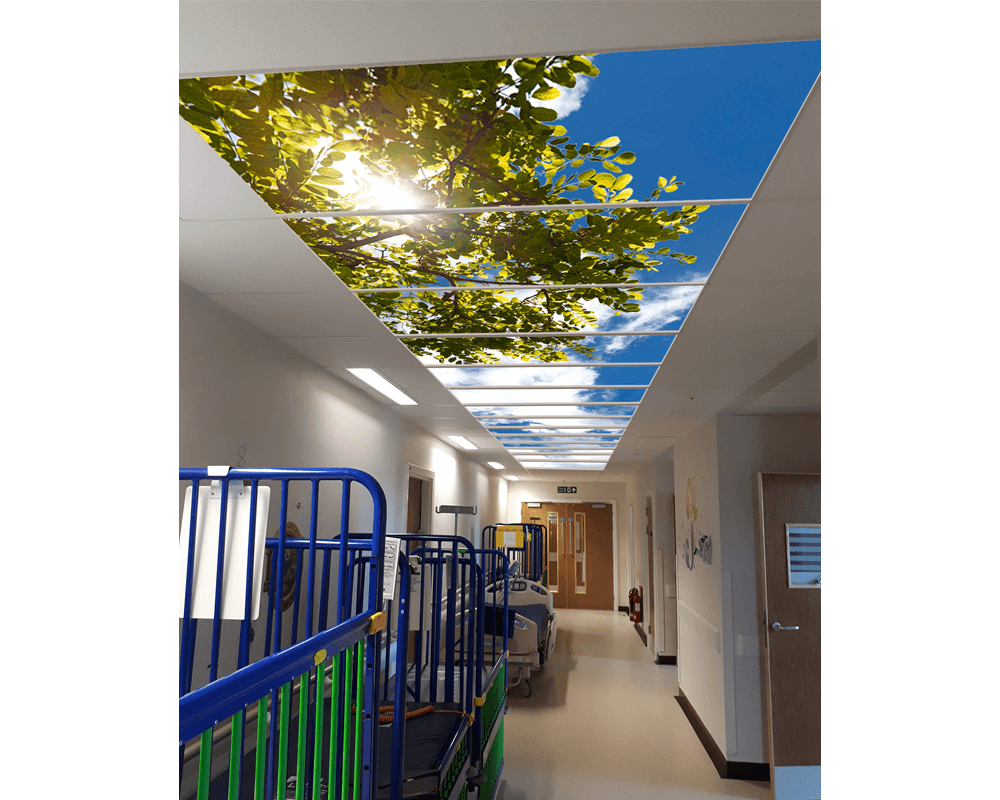 LED Sky Ceiling on a Hospital Ward