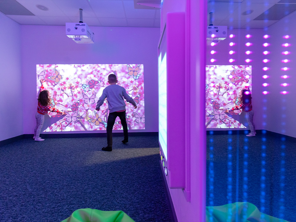 Interactive learning room at Lisburne Special School in Stockport