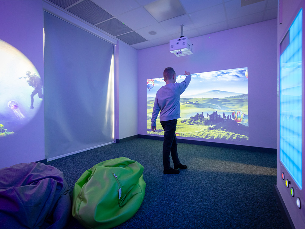 Interactive learning room at Lisburne Special School in Stockport