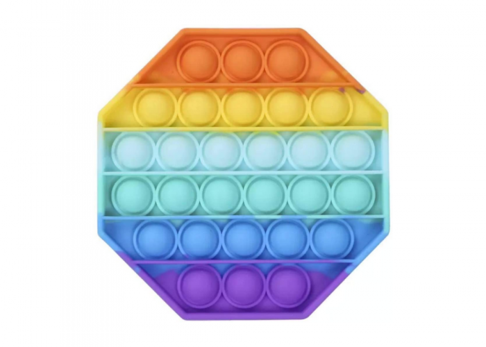 Rainbow Push Pop Fidget – Hexagon