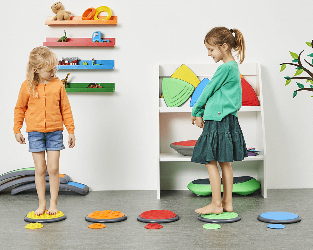 Friends play together with the Tactile Disk Set