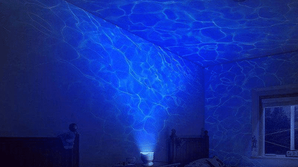 underwater lighting creates the illusion of waves in your sensory den or bedroom