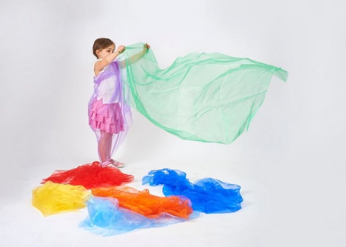 Rainbow Organza Fabric Sensory Toys Size 1 x 1.5m