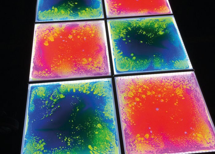 UV Sensory Liquid Floor Tiles Multi-Sensory Equipment Size 40 x 40cm